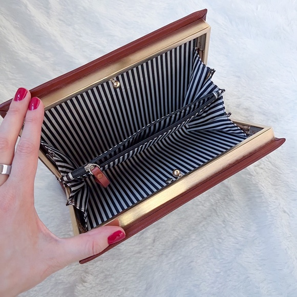 NWOT RARE Kate Spade Wordsmith Dictionary Clutch Toast Brown Camel Gold - Picture 12 of 15